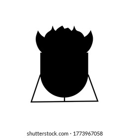 Simple silhouette plants set on white background vector illustration 