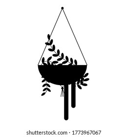 Plantas simples de silueta montadas en ilustración vectorial de fondo blanco 