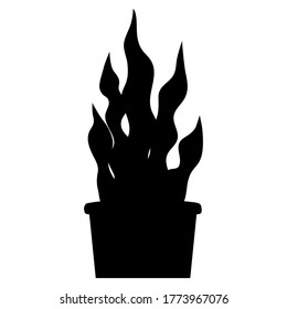 Simple silhouette plants set on white background vector illustration 