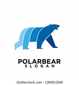 simple silhouette polar bear logo icon designs vector