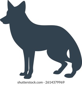Simple silhouette of a reclining fox