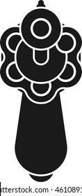 Simple silhouette of the revolver, front view. Image isolated on a white background. Vector illustration EPS 8