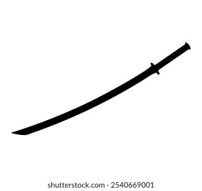 Silueta simple de un Vector afilado del logotipo de la espada de katana.