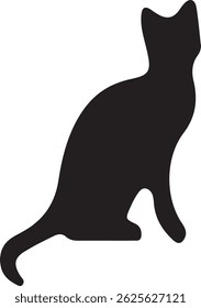 Simple Silhouette of a Sitting Cat