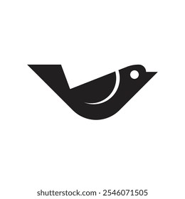 simple silhouette of a small bird logo vector
