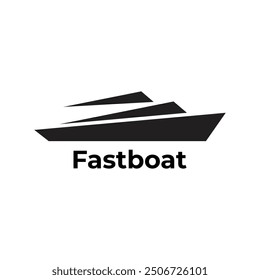 simple silhouette of a speedboat logo vector