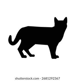 Silueta simple de un gato de pie