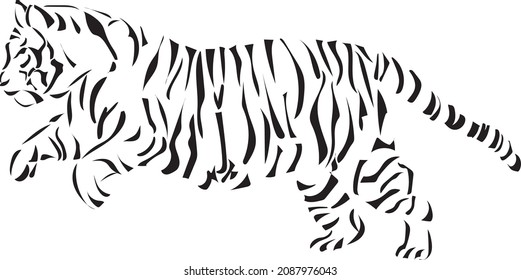 Simple silhouette of a tiger