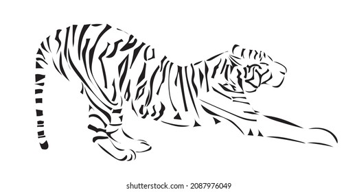 Simple silhouette of a tiger