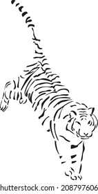 Simple silhouette of a tiger