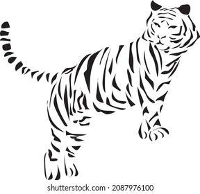 Simple silhouette of a tiger