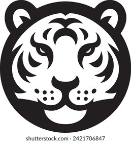 simple silhouette tiger for digital and print