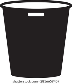 Simple silhouette of a trash receptacle. Clean vector graphic ideal for recycling or disposal concepts.