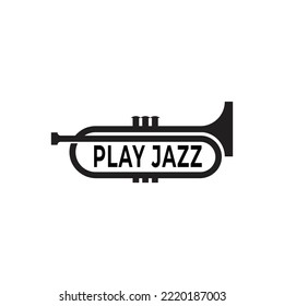 simple silhouette of a trumpet for jazz music logo vector