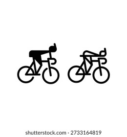 Silueta simple de dos estilos de Vector del logotipo de los ciclistas