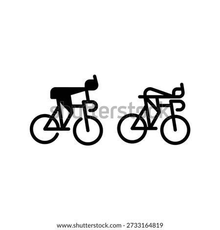 simple silhouette of two styles of cyclists logo vector