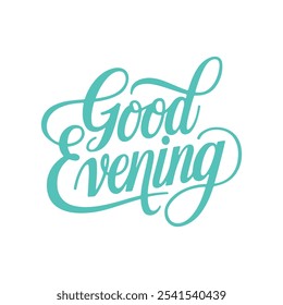 simple silhouette typography good evening vector art.