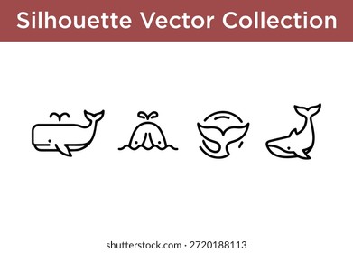 Colección de Vector de silueta simple aislada sobre fondo blanco