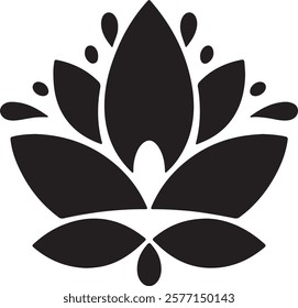 simple silhouette vector flower icon design 