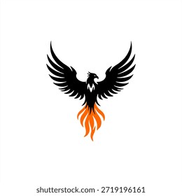 Diseño simple del tatuaje del Vector de la silueta del pájaro de Phoenix