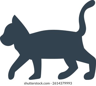 Simple silhouette of a walking cat