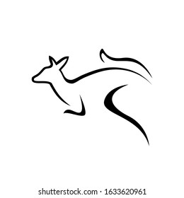 Simple Silhouette Wallaby Kangaroo Logo Design Stock Vector (Royalty ...