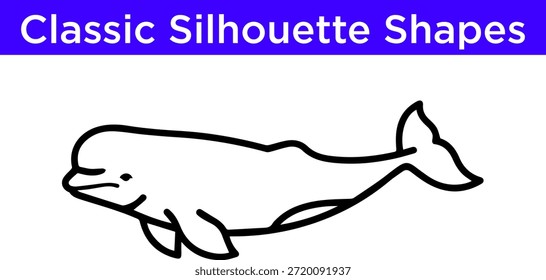Silhueta simples de uma baleia Vetor