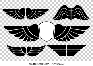 Simple Silhouette of Wings for your Element Design Logo, brand, community, team and other at Transparent Effect Background
