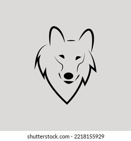 simple silhouette wolf head logo