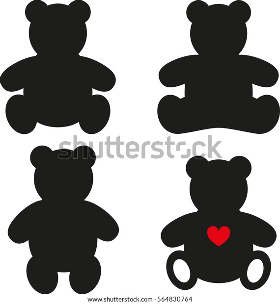 Download Simple Silhouettes Teddy Bear Vector Illustration Stock ...