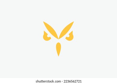 Simple Silhoutte Owl Head Mascot Logo. Creative Wildlife Identity Perfect For Business 