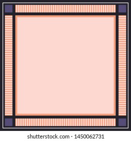 Simple silk scarf design with geometric border