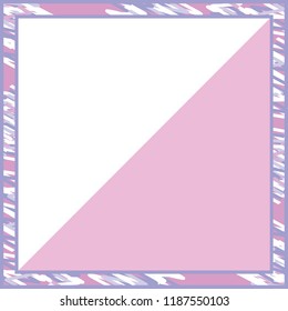 Simple silk scarf design on pink and white. Hijab fashion