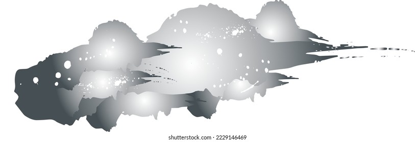 Simple silver clouds, waves, abstract paintings as if drawn with a paintbrush