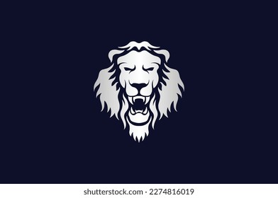 simple silver lion logo design