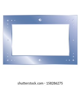 simple silver metal frame on the white background