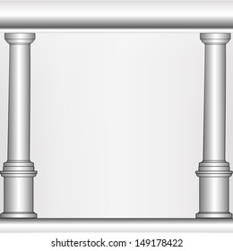 simple silver model of the old Greek column in an abstract arrangement on illustration 