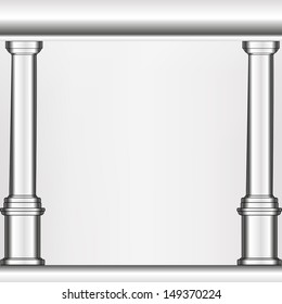 simple silver model of the old Greek column in an abstract arrangement on illustration 