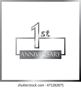 simple silver square 1st anniversary design