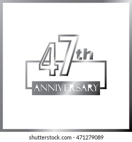 simple silver square 47th anniversary design
