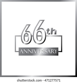 simple silver square 66th anniversary design