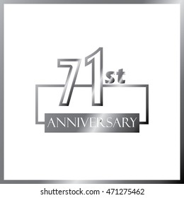 simple silver square 71st anniversary design