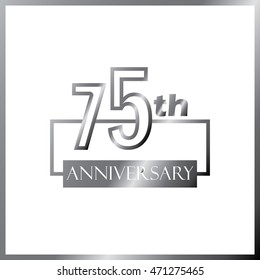 simple silver square 75th anniversary design