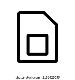 Simple SIM card icon. Microchip for cellular communication. Vector.