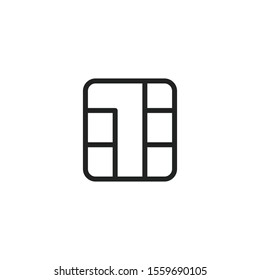 Simple sim card line icon. Stroke pictogram. Vector illustration isolated on a white background. Premium quality symbol. Vector sign for mobile app and web sites.