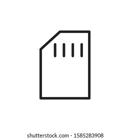 Simple sim card line icon. Stroke pictogram. Vector illustration isolated on a white background. Premium quality symbol. Vector sign for mobile app and web sites.