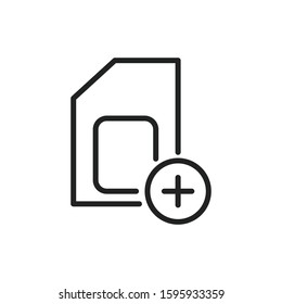 Simple sim card line icon. Stroke pictogram. Vector illustration isolated on a white background. Premium quality symbol. Vector sign for mobile app and web sites.