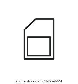 Simple sim card line icon. Stroke pictogram. Vector illustration isolated on a white background. Premium quality symbol. Vector sign for mobile app and web sites.