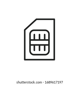 Simple sim card line icon. Stroke pictogram. Vector illustration isolated on a white background. Premium quality symbol. Vector sign for mobile app and web sites.