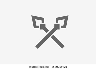 Simple simetric cross spear logo